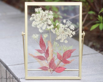 pressed flower frame, Herbarium floral frame, Home Decor, flower arrangement, mother's day gift