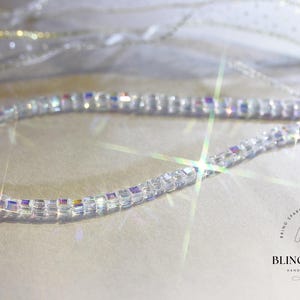 Correa para teléfono Bling Bling, cadena para teléfono con cuentas, cuentas de cristal AB con forma de cubo Aurora brillante, correa para teléfono móvil, regalo para su cumpleaños