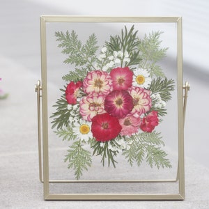 Lijst met geperste bloemen, drijvend frame gemengde bloemen, verjaardagscadeau, woondecoratie, Valentijnsdagcadeau, cadeau voor haar