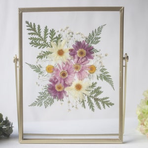 Pressed Flower Frame, Pressed Flower Floating Frame, Flowers Bouquet Frame,  Birthday Gift, Mother's Day Gift, Housewarming Gift 