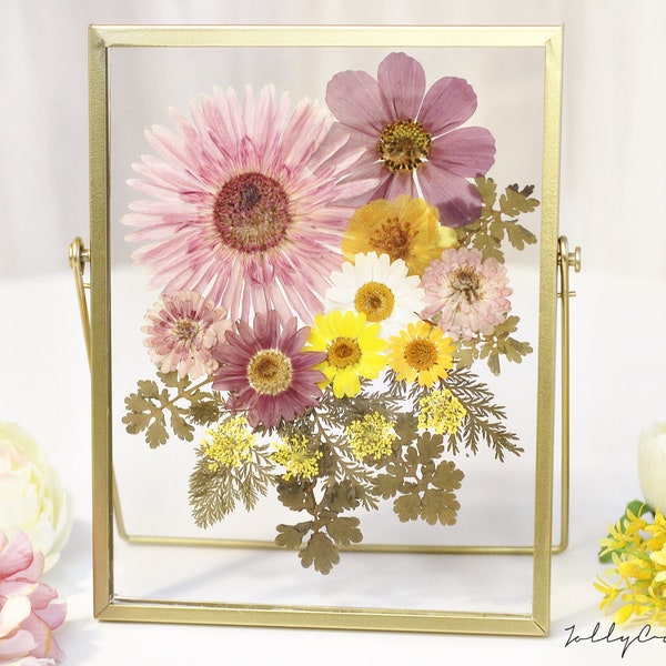 Pressed flower frame, Pressed flower floating Frame, Floral frame, Herbarium frame, Birthday gift, Gift for her, housewarming gift