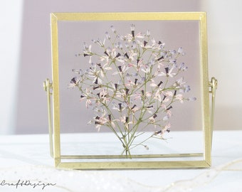 Pressed flower frame Pressed flower art frame small blossom Pressed flower Botanical floral herbarium frame home decor birthday gift for her