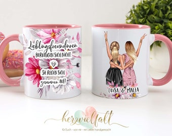 Beste Freundin Tasse, Freundin mit Kleid, Personalisierte Tasse, Geschenk Beste Freundin