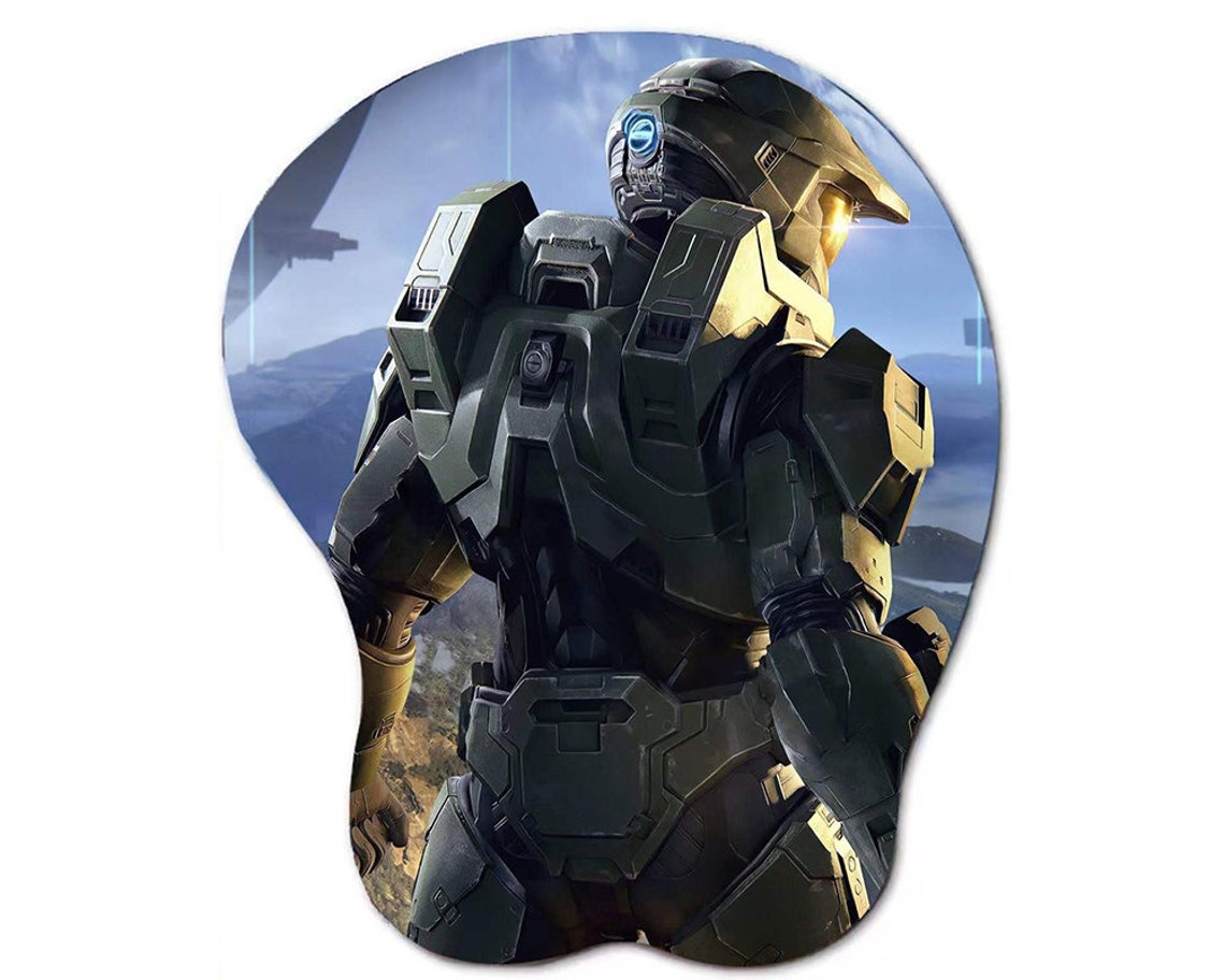 HALO Master Chief 3D Oppai Mouse Pad Wrist Rest Gaming Play Etsy UK