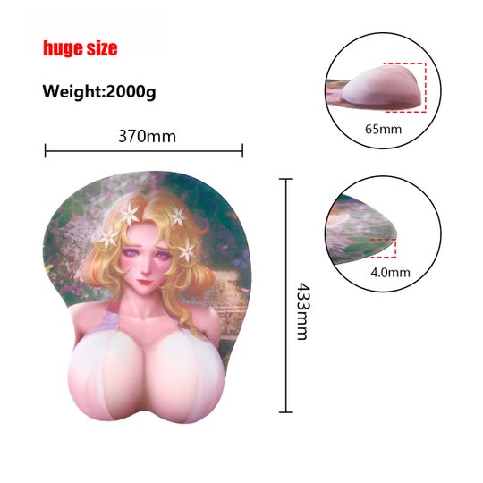 Anime Alcina Dimitrescu 3D Oppai Boob Mouse Pad Wrist Rest Gaming Play Mat Gift