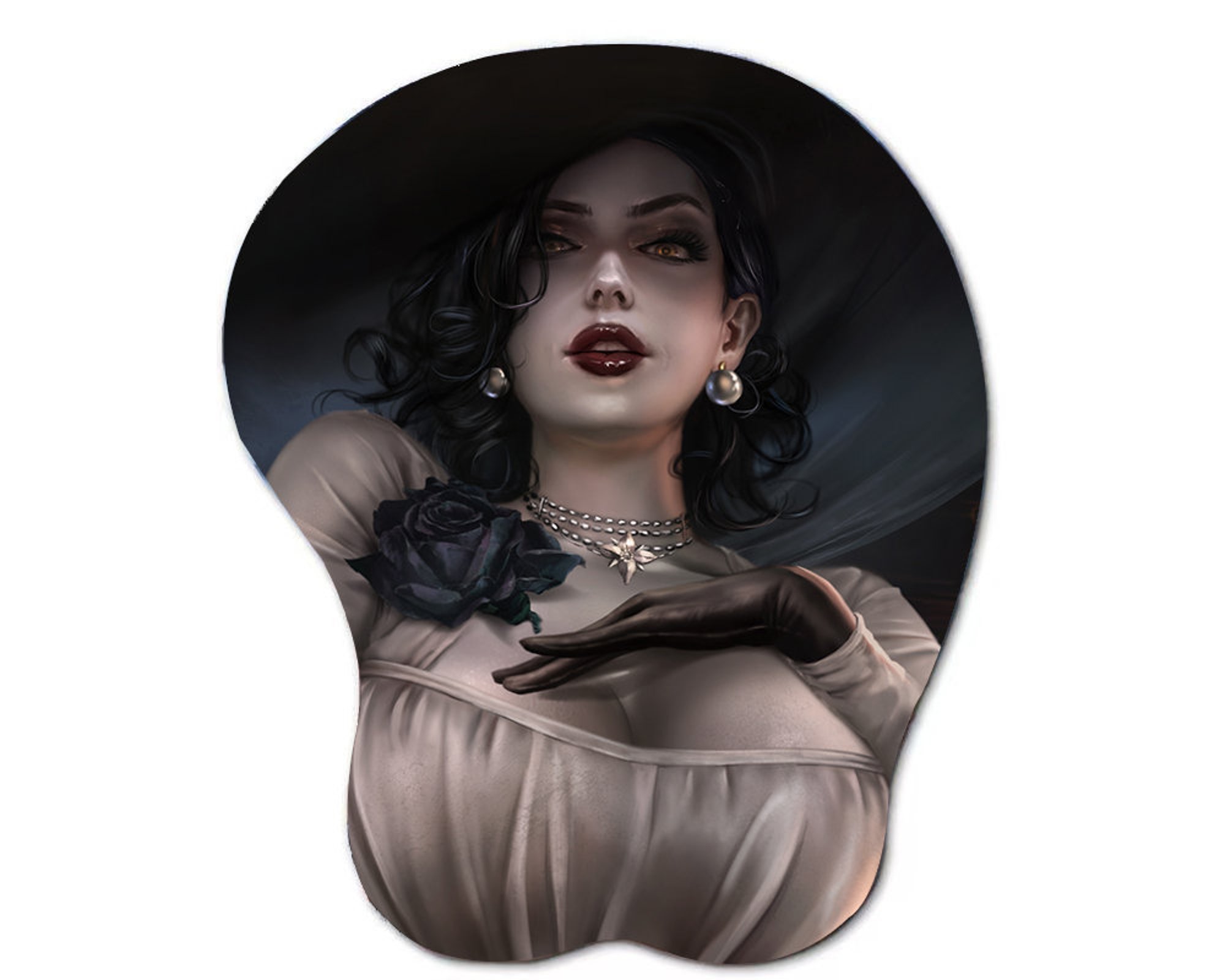 Anime Alcina Dimitrescu 3D Oppai Boob Mouse Pad Wrist Rest Gaming Play Mat Gift