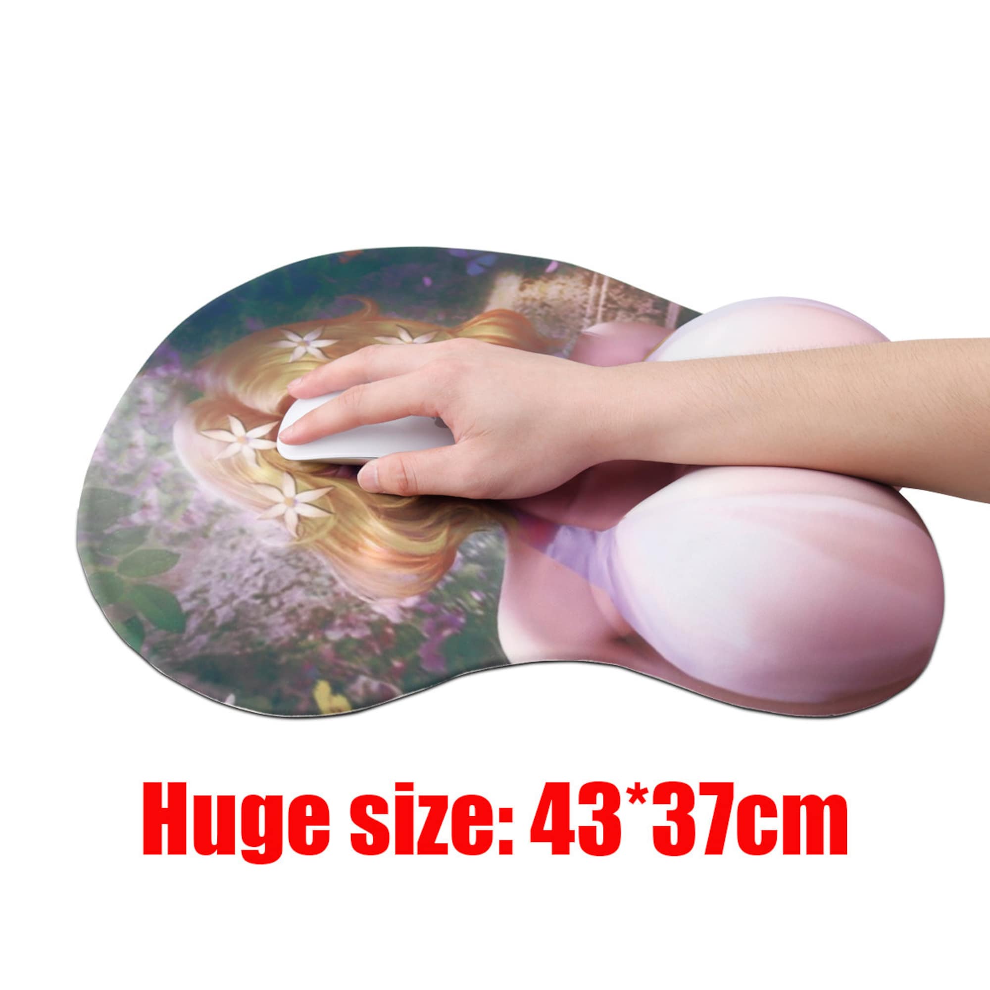 Anime Alcina Dimitrescu 3D Oppai Boob Mouse Pad Wrist Rest Gaming Play Mat Gift