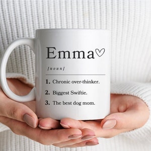 White mug with name definition