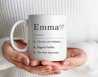 Définition du nom personnalisé Mug à café personnalisé dans plus de 5 couleurs|Parfait pour des idées de cadeaux de Noël, cadeaux pour femmes, cadeaux pour hommes, cadeau de collègue