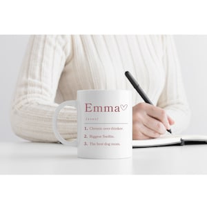 Définition du nom personnalisé Mug à café personnalisé dans plus de 5 couleursParfait pour des idées de cadeaux de Noël, cadeaux pour femmes, cadeaux pour hommes, cadeau de collègue image 4