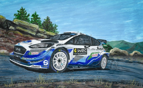 Ford Fiesta Wrc Car Acrylic Painting Digital Download Rally Etsy