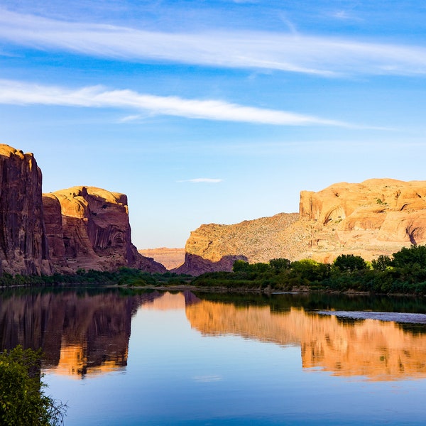 Colorado River reflection, Moab Utah,