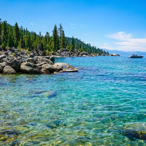 Lake Tahoe, Secret Cove Beach, Crystal Clear water lake, Digital Download