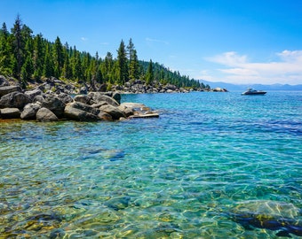 Lake Tahoe, Secret Cove Beach, Crystal Clear water lake, Digital Download