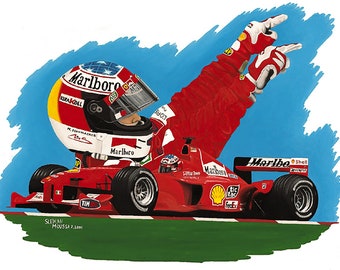 Michael Schumacher, Ferrari F1-2000 Painting. Oil Painting Formula 1 car, Racing and Automotive Art. Digital Download
