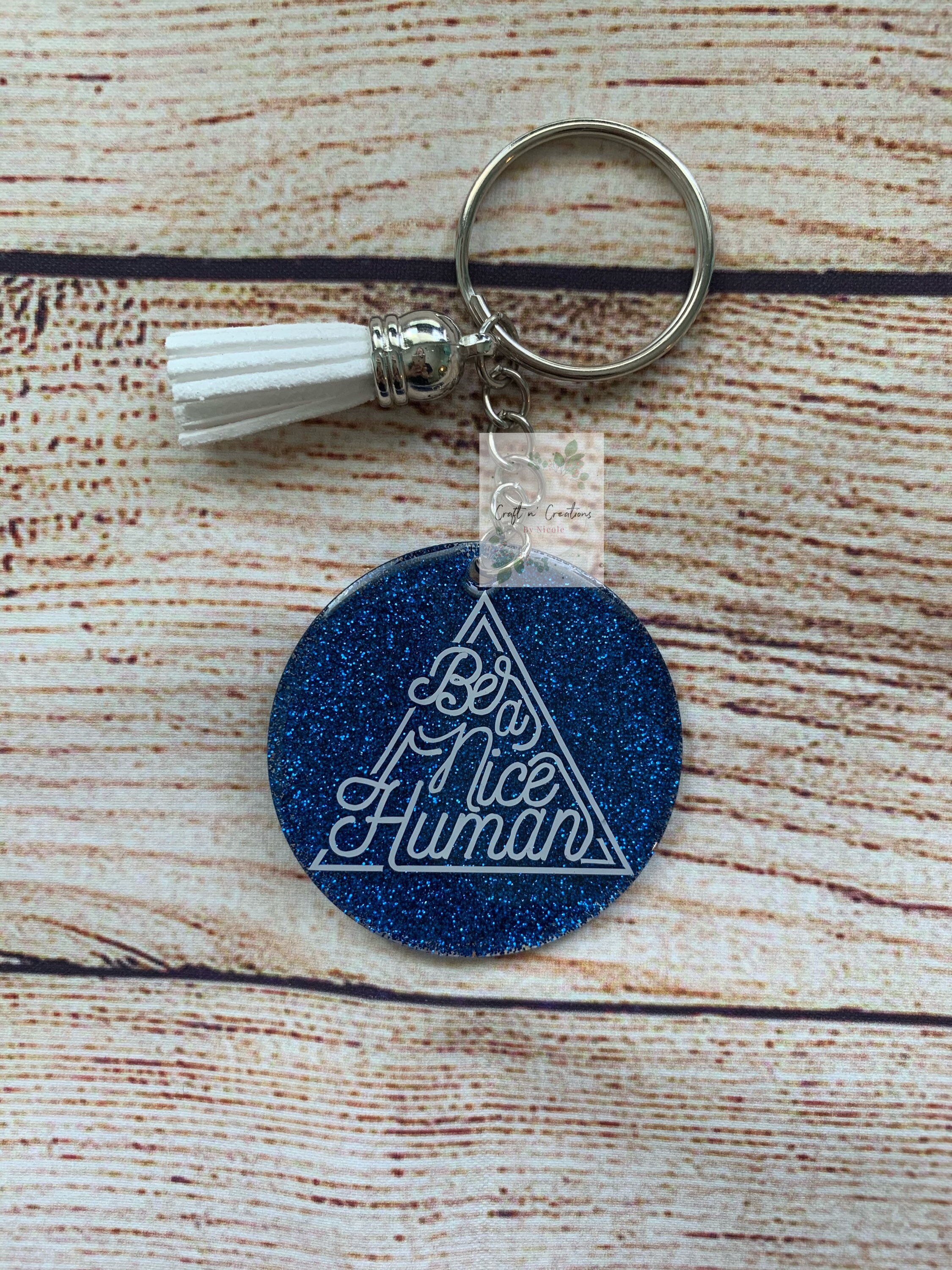 Be a nice human keychain 2 inch round keychain positive Etsy