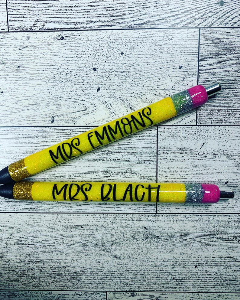 Epoxy Pencil Pen Teacher Pen Epoxy Pen Wraps Epoxy Pens 2 Etsy