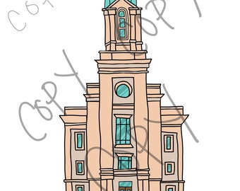 Cedar City Temple Digital Drawing