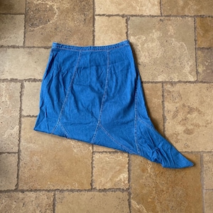 Y2K Blauer Ausgestellter Maxi Jeansrock von M Collection 36W