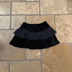 Y2K Black Tiered Mini Skirt by Perseption S - Etsy
