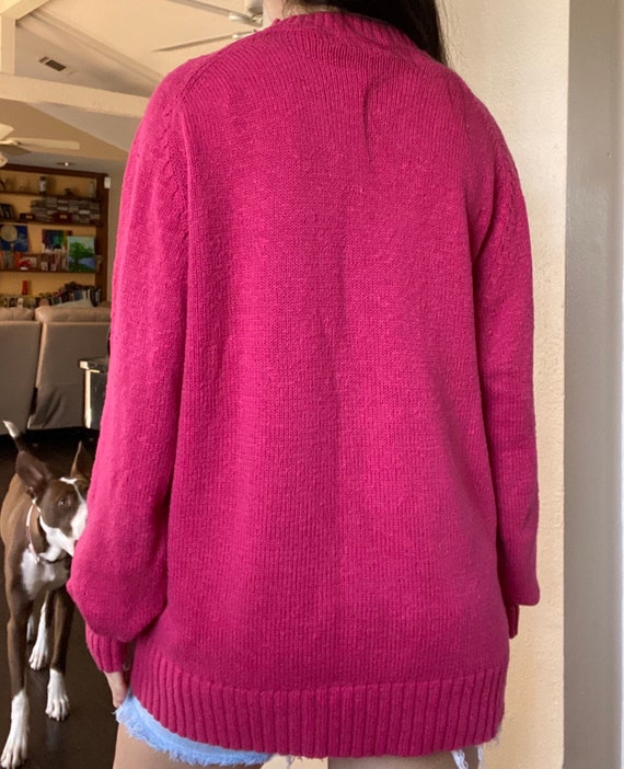 Vintage 1990s Magenta Pink Knit Sweater by The Fo… - image 5