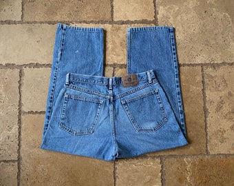 90s Vintage Medium Wash Jeans mit geradem Bein von Wrangler 31 / 32W