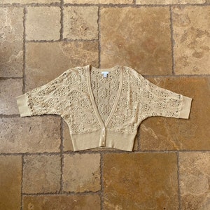 Y2K Gold Knit Short Sleeve Cardigan by Apt. 9