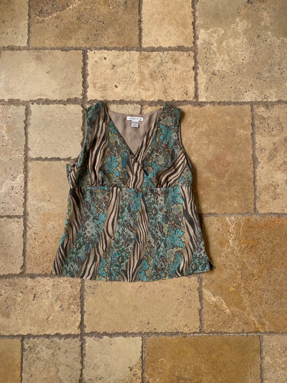 y2k green print sleeveless Gem