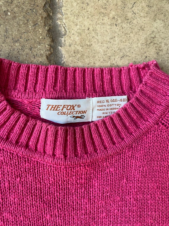 Vintage 1990s Magenta Pink Knit Sweater by The Fo… - image 6