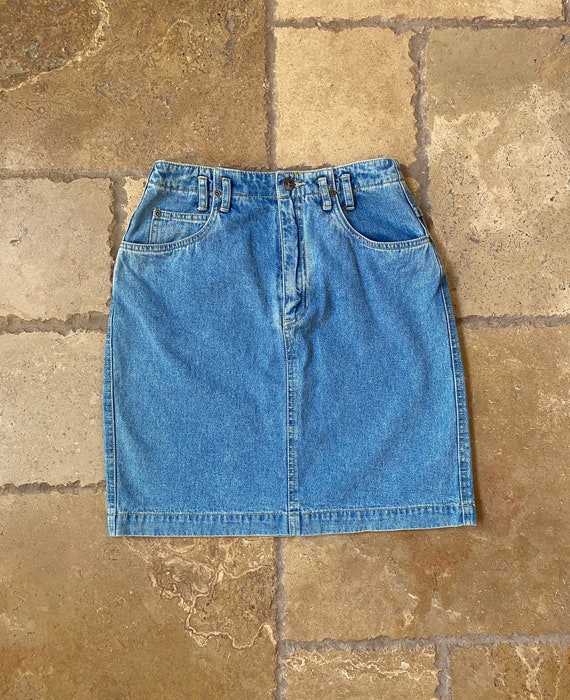 90s Vintage Denim Medium Wash Skirt 25W - image 1