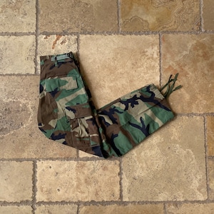 80s Vintage Camo Military Woodland Cargo Pants  26x26