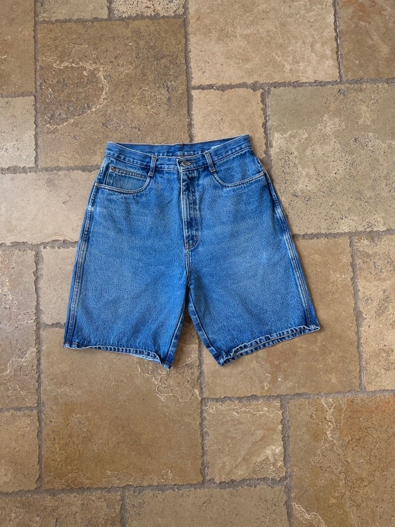 90s Y2K Medium Wash High Waisted Denim Shorts by … - image 2