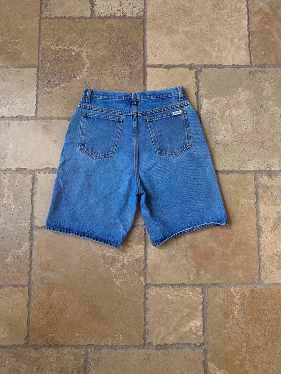 90s Y2K Medium Wash High Waisted Denim Shorts by … - image 3