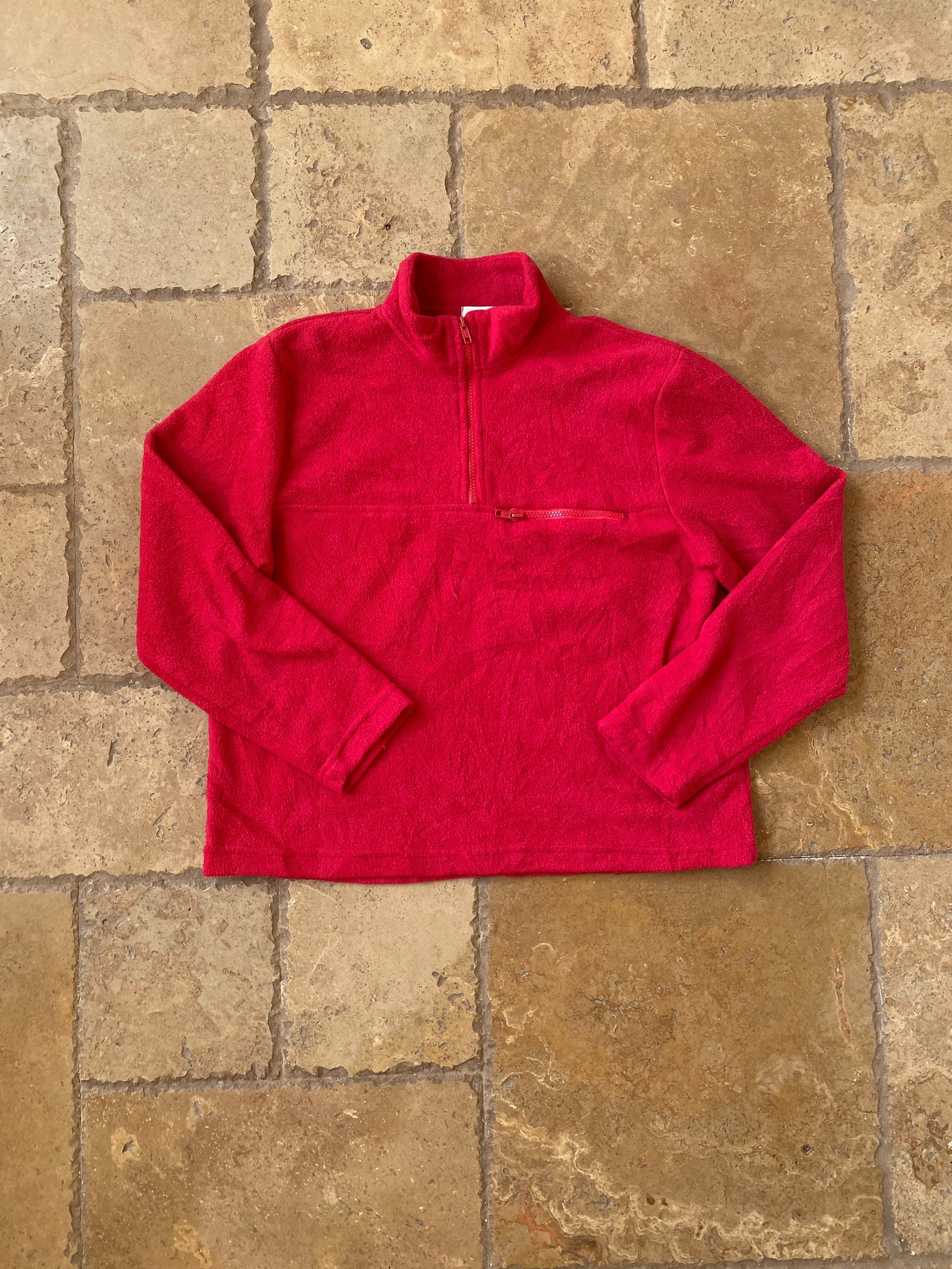Red Fleece Pullover - Etsy