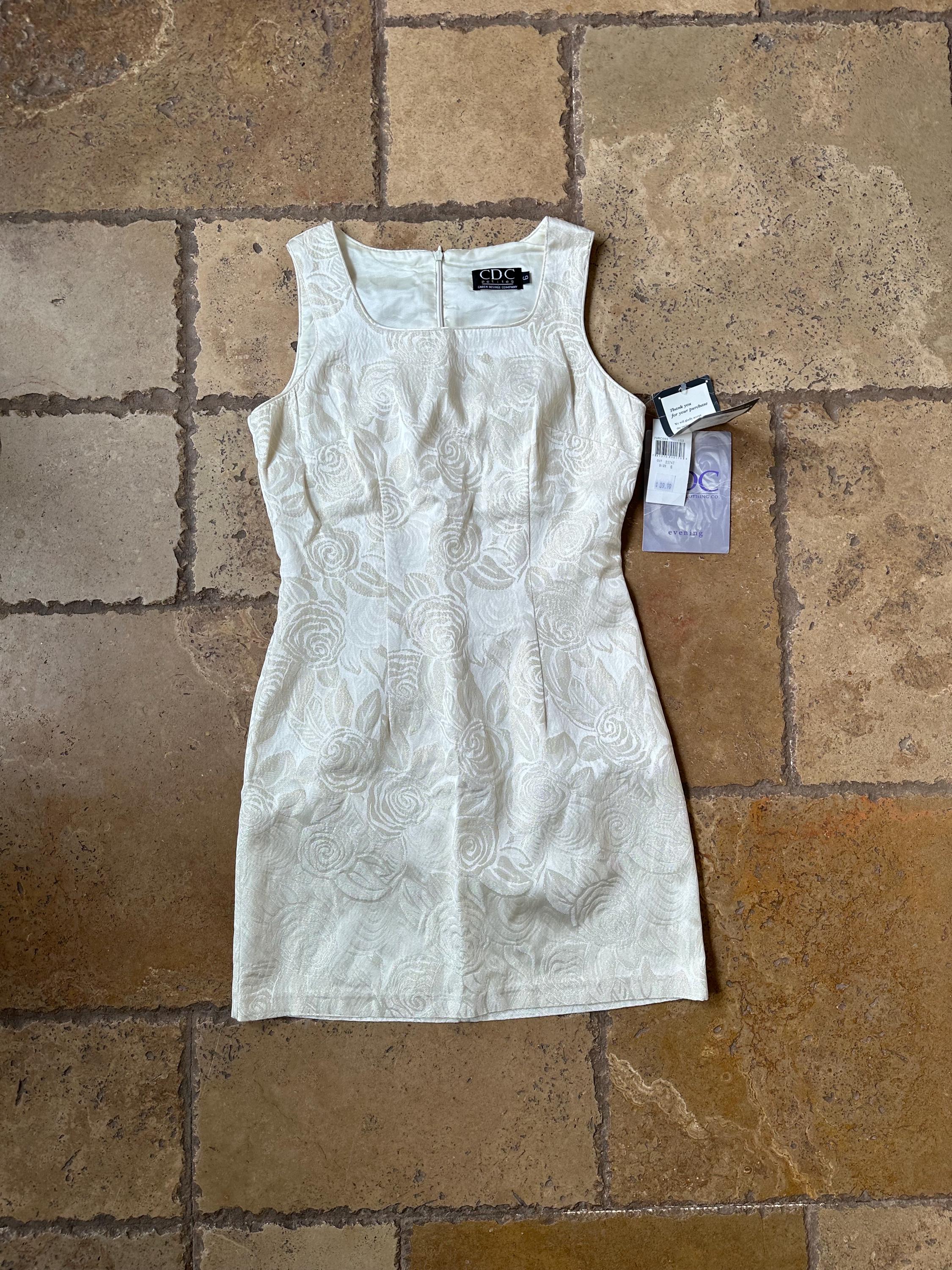 90s Vintage White Floral Rose Print Mini Dress by CDC Petites S - Etsy