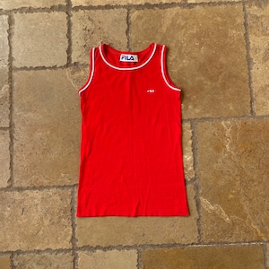 Vintage Red Knit Fila Tank Top