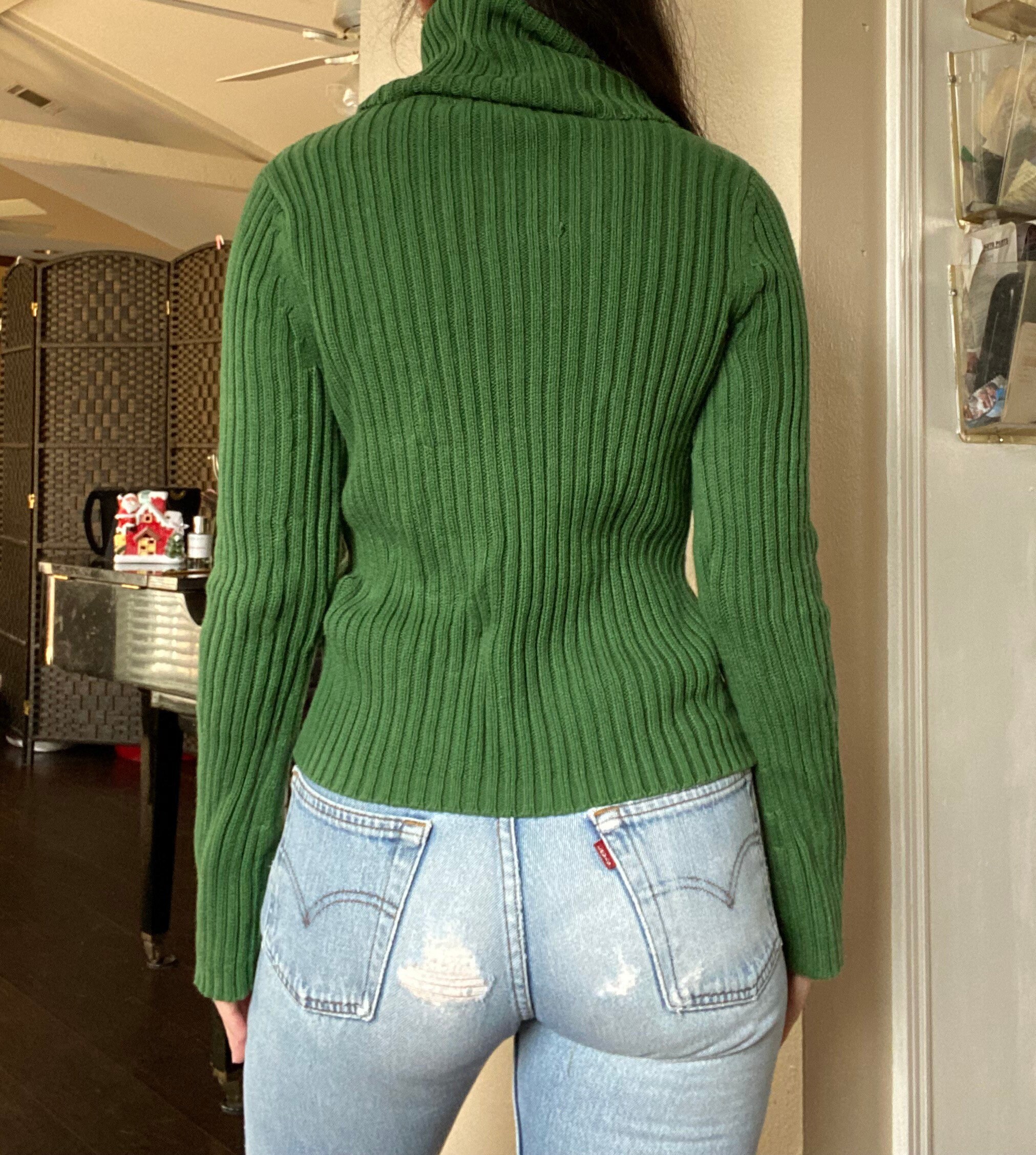 Bebe Y2K Silk Knit Turtleneck (S)