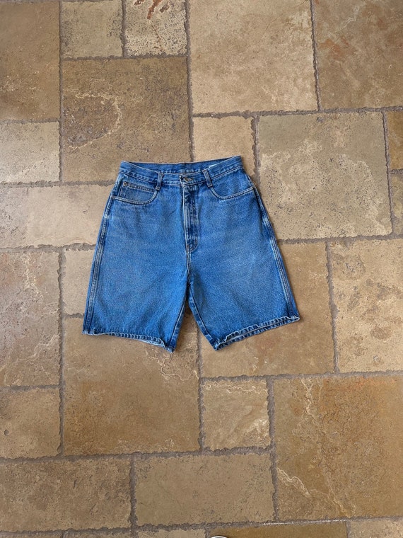 90s Y2K Medium Wash High Waisted Denim Shorts by … - image 1