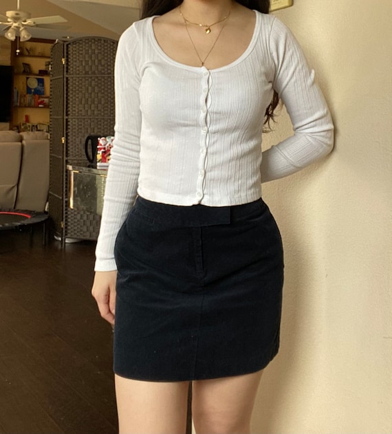 90s Y2K Navy Blue Corduroy Cotton Mini Skirt by J. Crew 27 28W Etsy Ireland
