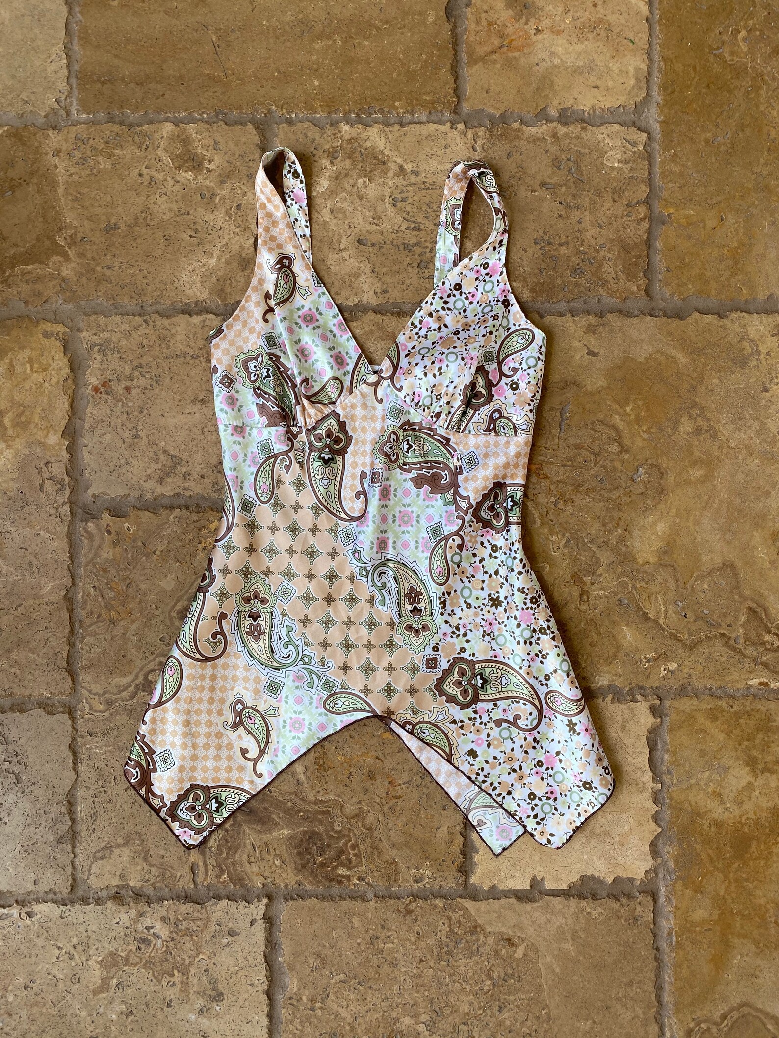 Y2K Paisley Print Boho Top