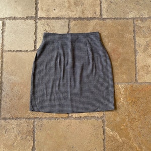 Vintage 90s Brown Micro Plaid Skirt by Contrived Clash 27W