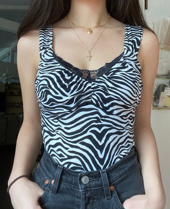 1990s Zebra print top