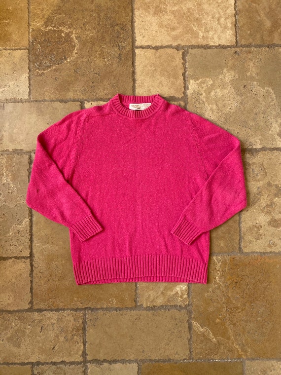 Vintage 1990s Magenta Pink Knit Sweater by The Fox