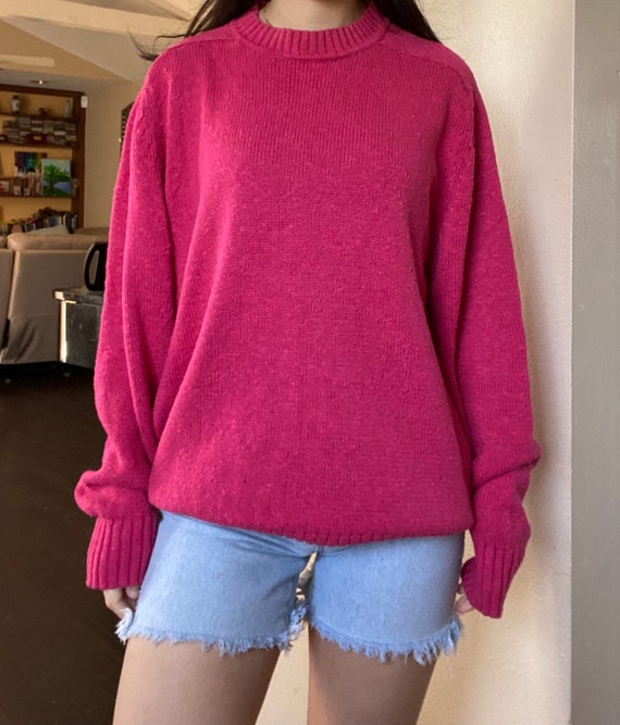 Vintage 1990s Magenta Pink Knit Sweater by The Fo… - image 3