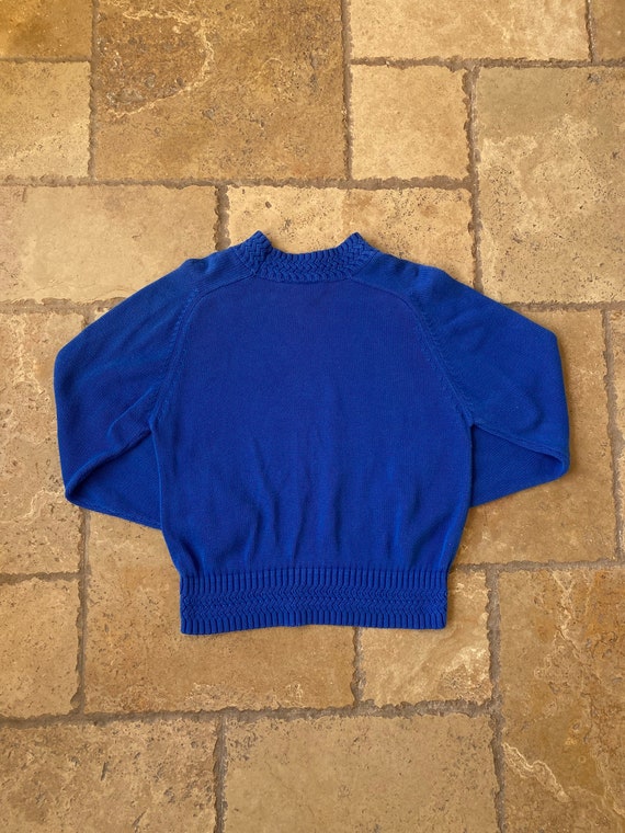 90s Vintage Royal Blue Knit Mockneck Sweater by L… - image 5