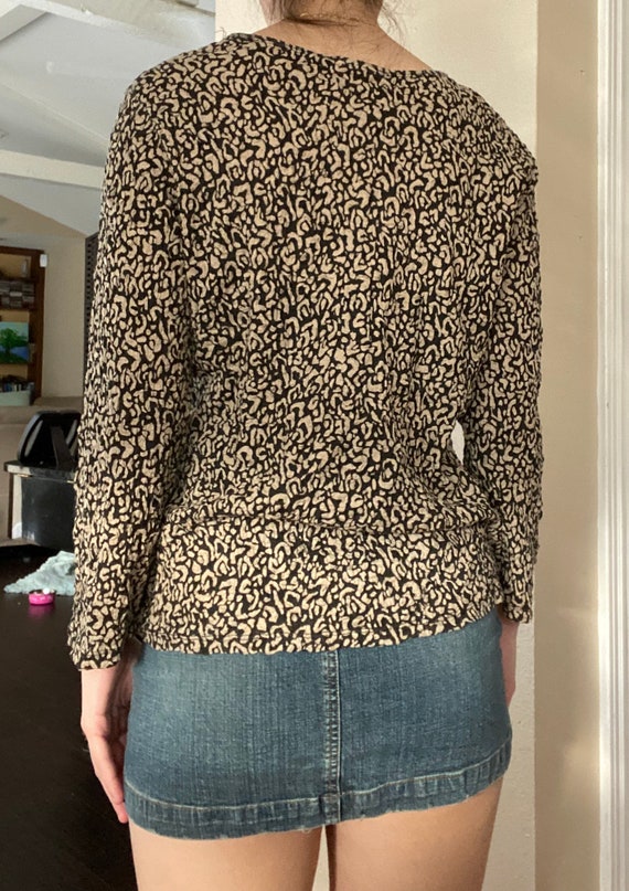 Vintage 1990s Leopard Print Long Sleeve Top - image 3