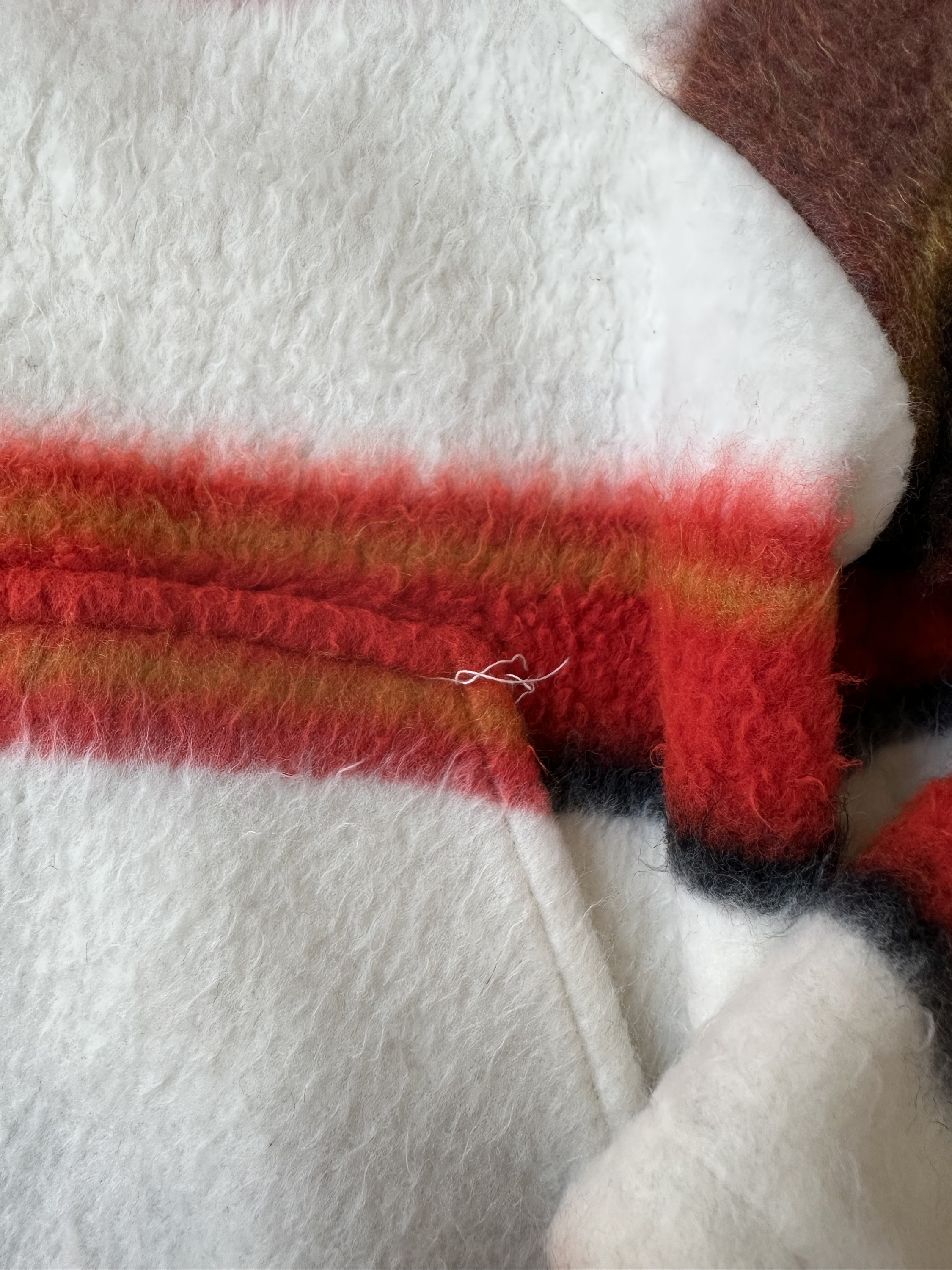 70s Vintage Striped Cropped Zip up Fleece Jacket by Topson