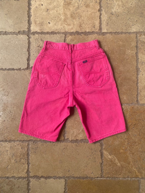 Vintage 1980s Pink Denim High Waisted Shorts by L… - image 3