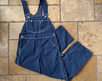 Vintage 70s 80s Dark Wash Overalls by Sears