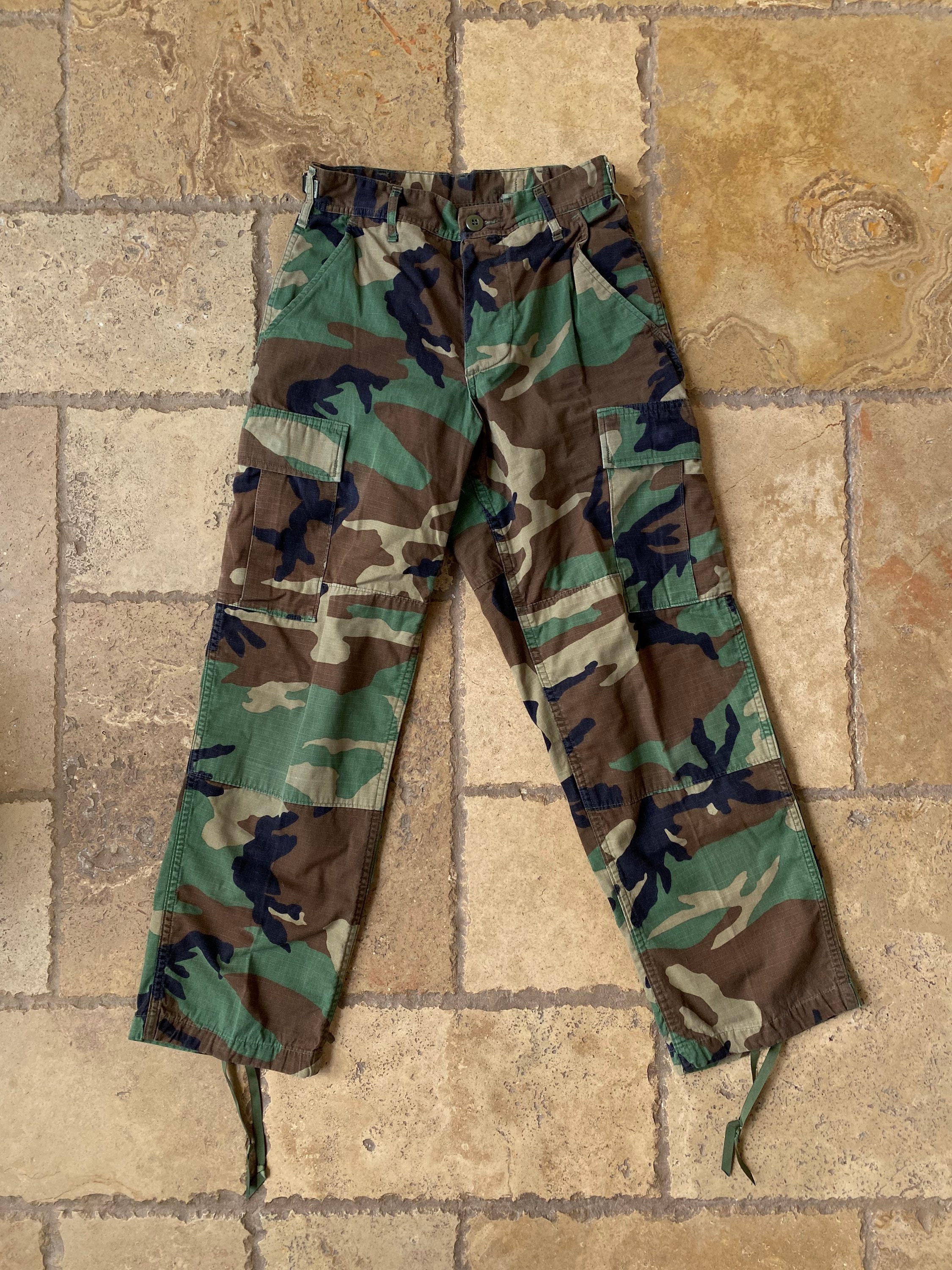 80s Vintage Camo Military Woodland Cargo Pants 26x26 - Etsy